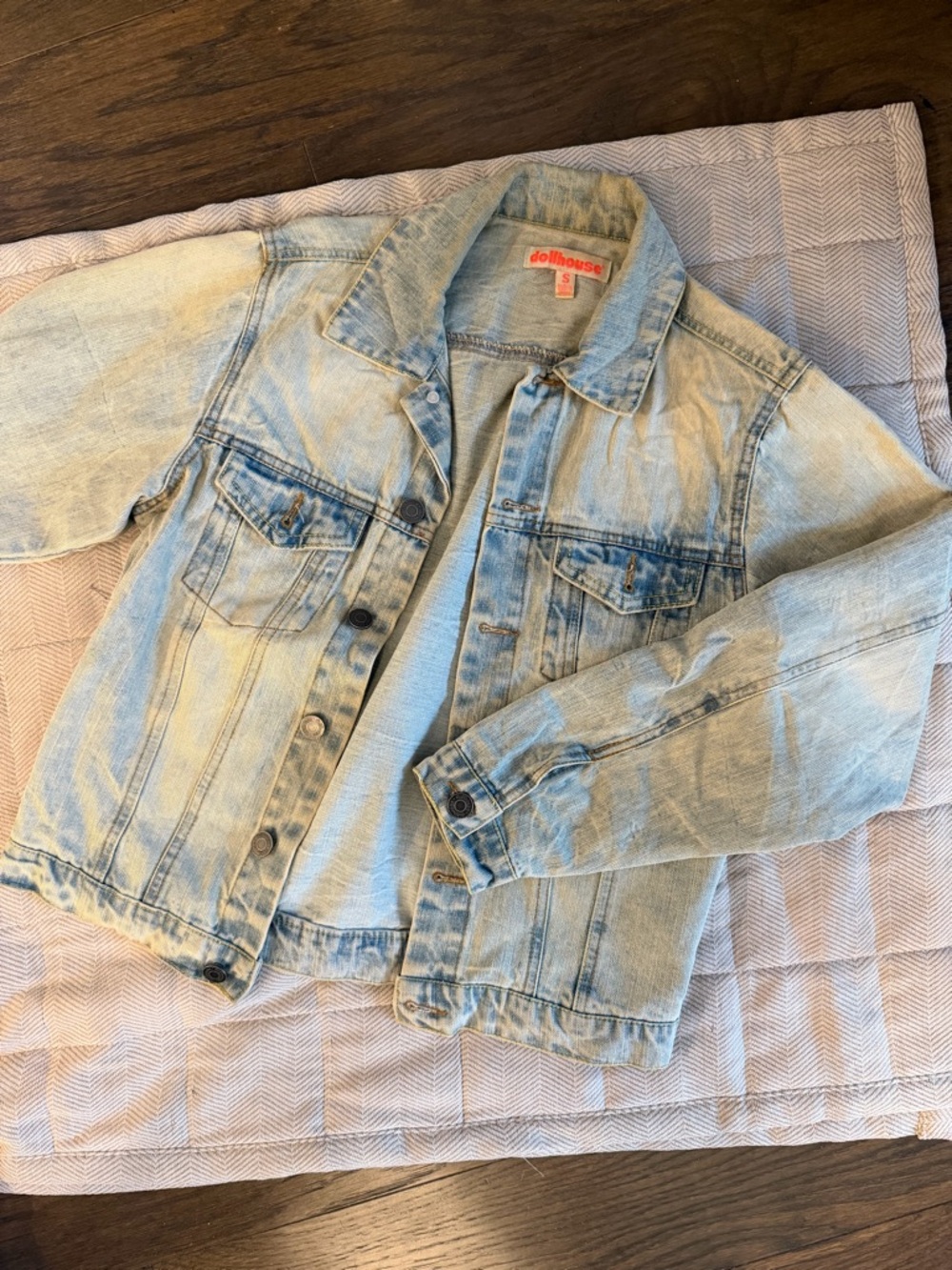 Dollhouse Light Wash Denim Jacket in Faded Blue
